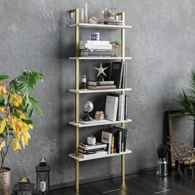 Estante Piante – Branco e Dourado – 60 cm x 174 cm x 22 cm
