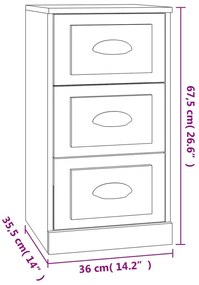 Aparador 36x35,5x67,5 cm derivados de madeira preto