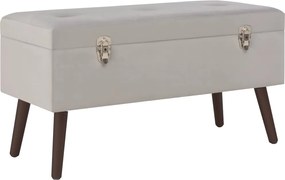 vidaXL Banco com compartimento de arrumação 80 cm veludo cinzento