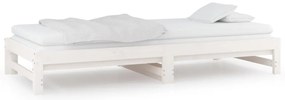 Sofá-cama de puxar 2x(90x200) cm pinho maciço branco