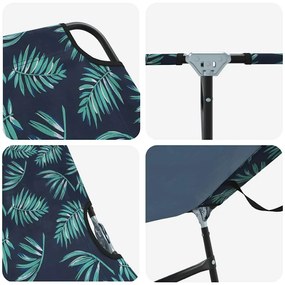Espreguiçadeira dobrável 2 pcs Padrão de folhas Tecido Oxford 600D