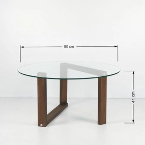 Mesa de Centro Yuvarlak Cam Orta Sehpa S300 – Nogueira – 80x41x80 cm