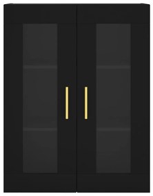 Móveis de parede 2 pcs derivados de madeira preto