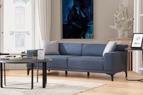 Sofá de 3 Lugares Petra – Azul – 215x87x86 cm
