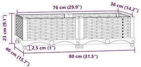 Canteiro elevado 80x40x23 cm polipropileno