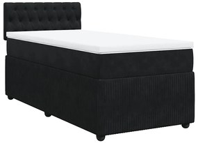 Cama com molas/colchão 80x200 cm veludo preto