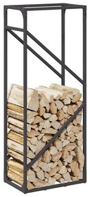 Suporte para lenha 40x25x100 cm aço laminado a frio preto