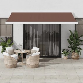 Toldo retrátil automático 400x300 cm castanho