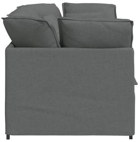 Sofá modular com almofadas tecido cinzento-escuro