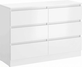 HOMCOM Cômoda 6 Gavetas para Quarto e Sala, 100 x 35 x 69 cm | Aosom Portugal