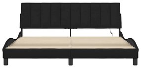 Estrutura de cama sem colchão 180x200 cm tecido preto