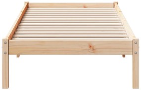 Cama extra longa sem colchão 80x220 cm madeira de pinho maciça