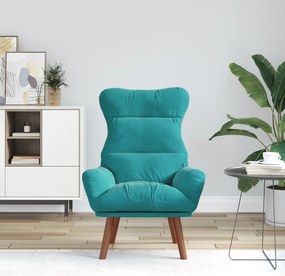 Poltrona Relaxante de Veludo Turquesa