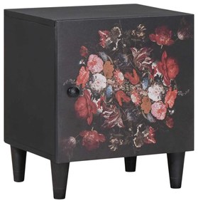 vidaXL Mesa de cabeceira com porta Preto 40 x 33 x 46 cm