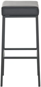 Banco de bar Montreal em couro sintético e com estrutura preta 37 x 83 x 37 cm Preto