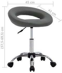Cadeira de jantar giratória couro artificial cinzento