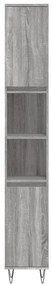 3 pcs conjunto móveis WC derivados de madeira cinzento sonoma