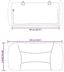 Almofadão de cabeceira 90 cm tecido cinzento-claro