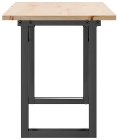 Mesa de centro estrutura em O 110x40x45cm pinho e aço