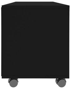 Móvel de TV com rodas 90x35x35 cm derivados de madeira preto