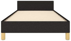 Estrutura cama c/ cabeceira sem colchão tecido 90x200 cm preto