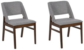 Conjunto de 2 cadeiras de jantar em castanho escuro e cinzento BELLA Beliani