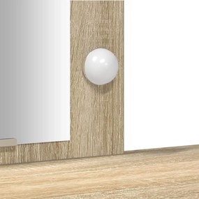 Mesa de Maquiagem com Luzes LED em Carvalho Sonoma, 102x33x135 cm
