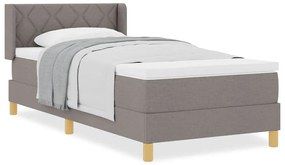 Cama Box Spring com Colchão Taupe, 90 x 200 cm, Tecido