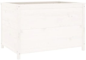 Canteiro elevado de jardim 119,5x82,5x78 cm pinho maciço branco