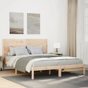 vidaXL Cama extra longa sem colchão 160x220 cm madeira maciça