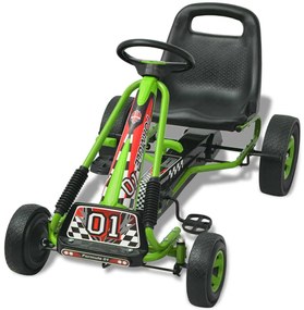 Kart de pedais com assento ajustável verde