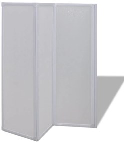 Painel de vidro dobravel para banheira 3 peças 141 x 132 cm