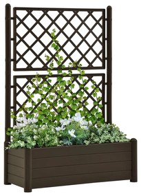 vidaXL Vaso/floreira de jardim com treliça 100x43x142 cm PP cor moca