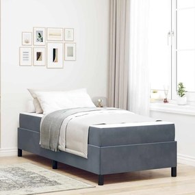 vidaXL Estrutura da Cama Branco e Cinza Claro 90 x 190 cm Veludo