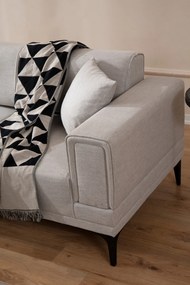 Sofá-cama de canto Horizon – Ecru – 140x250 cm