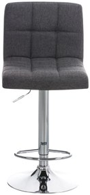 Conjunto de 2 bancos de bar Peru em tecido e com estrutura cromada 46 x 94-114 x 47 cm Cinzento