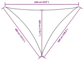 Para-sol em tecido oxford triangular 4x5x6,4 m creme