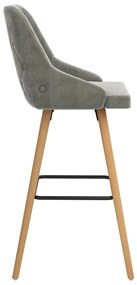 Bancos de bar 2 pcs veludo cinzento-claro