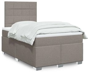 Cama com molas/colchão 120x200 cm tecido castanho-acinzentado