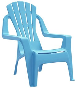 Cadeiras de jardim infantis 2 pcs PP aspeto de madeira azul