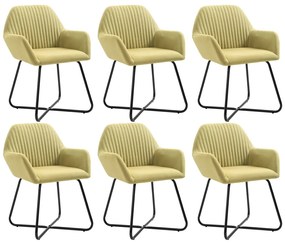 Cadeiras de jantar 6 pcs tecido verde