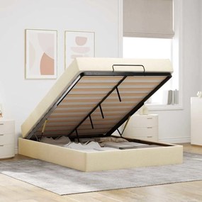 Estrutura da Cama Outros com armazenamento Creme 140 x 200 cm tecido