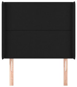 Cabeceira de cama c/ abas couro artif. 83x16x118/128 cm preto