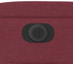 Poltrona elétrica reclinável tecido vermelho tinto