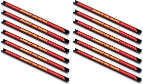 Conjunto de 12 Barras Magnéticas para Ferramentas, 46 x 2,5 x 1,5 cm, Capacidade de 10 kg por Barra, Vermelho