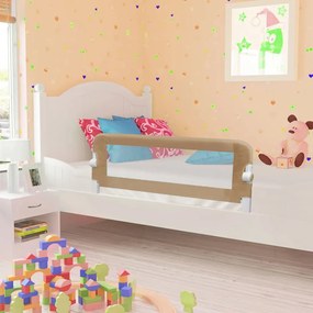 10174 vidaXL Barra segur. cama infantil 120x42cm poliéster cinza-acastanhado