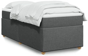 Cama com molas/colchão 90x190 cm tecido cinza-escuro