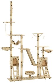Árvore para gatos c/ postes arranhadores sisal 230-250 cm bege