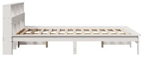 Cama sem colchão 140x190 cm madeira de pinho maciça branco