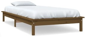 Estrutura cama pequena solteiro 75x190 cm pinho castanho mel
